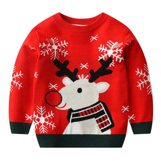 Martin Baby Warm Elk Printed Knitted Sweater