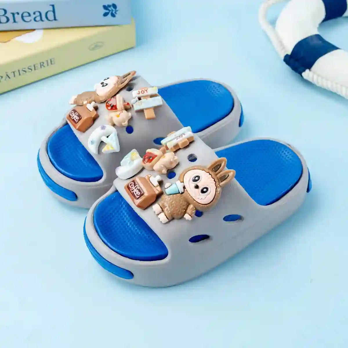 Cartoon Coffee-Themed Eva Slippers for Kids