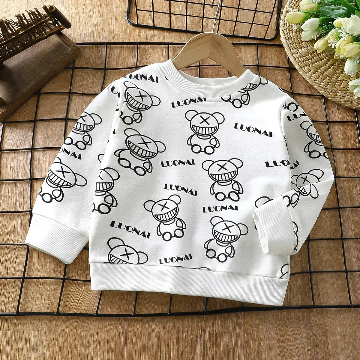 Rafael Cotton Cartoon Print Long Sleeve Sweater - GuGuTon baby store - Baby Fashion - Toddlers Outfits - Babies Outfits - Toddler Clothes - Kids Clothing - Newborn Clothes - Newborn Wear - Kids Wear - Trending Clothes - Trending Outfits - Fall Fashion - Winter Fashion - Girls Clothes - Boys Clothes - Babies Wear - Kids Accessories - KidsWear - Summer Clothes - Summer Fashion - Summer Trend - Falls Sweaters - Tops - Bottom - Jeans - Blouse - Dresses - Newborn Dresses - Toys