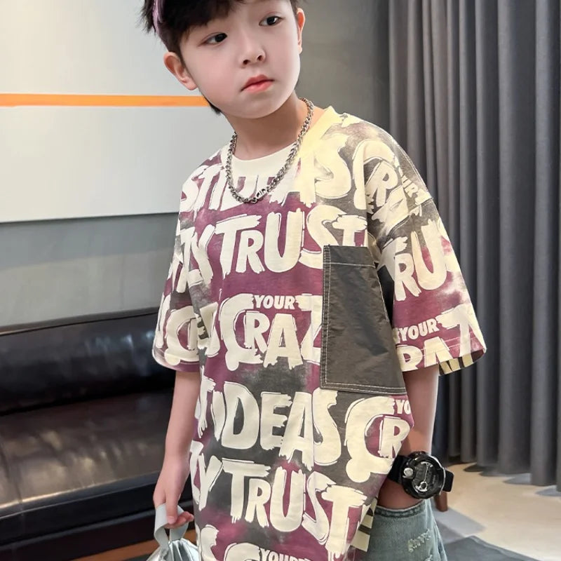 Tailer Summer Boys Cotton Children Tees