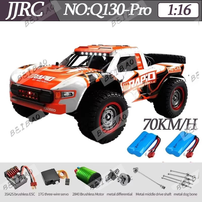 JJRC Q130 Q130-C 70KM/H 4WD RC Car with Light Brushless Motor Remote Control Car High Speed Drift Monster Truck Adults Kids Toys