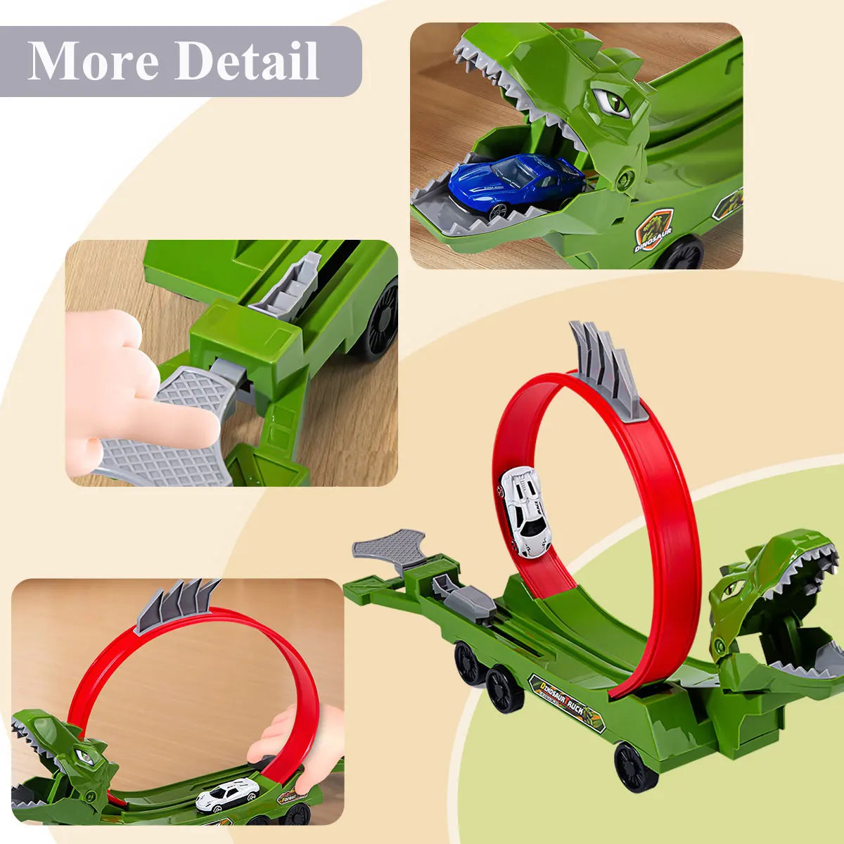 Dinosaur Track Car Sliding Railway Toy Shark  DIY Vehicles Educational Toys