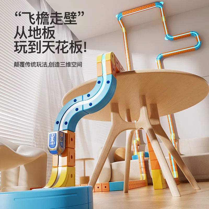 Hot Selling Magnetic Car Stem Racing Car Railtrack Set Montessori Motorized Train