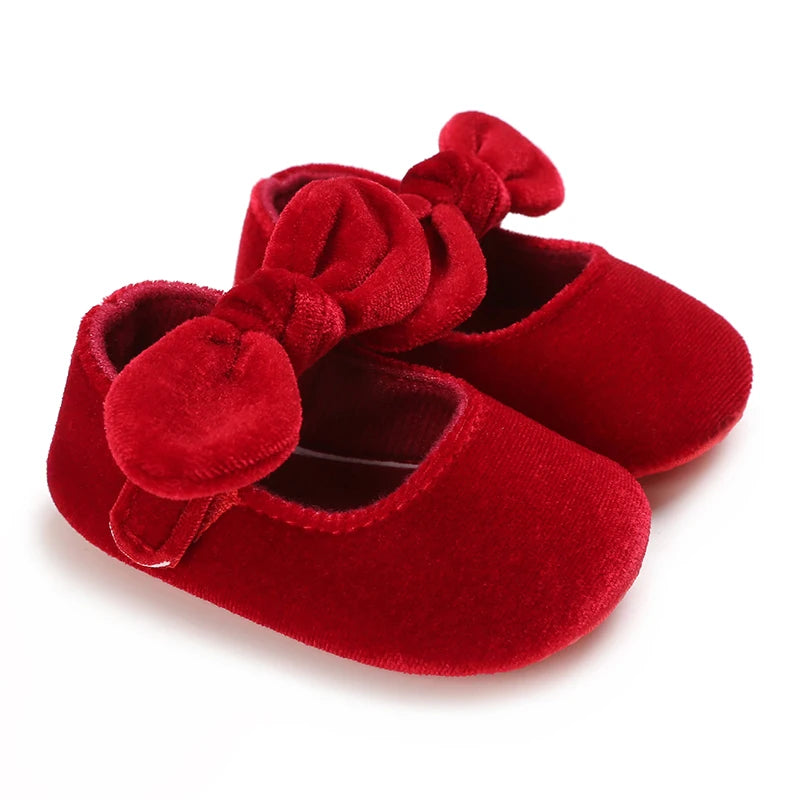 0-18M Newborn Infant Baby Girls Shoes Velvet Red Christmas 0-18M Princess Girl