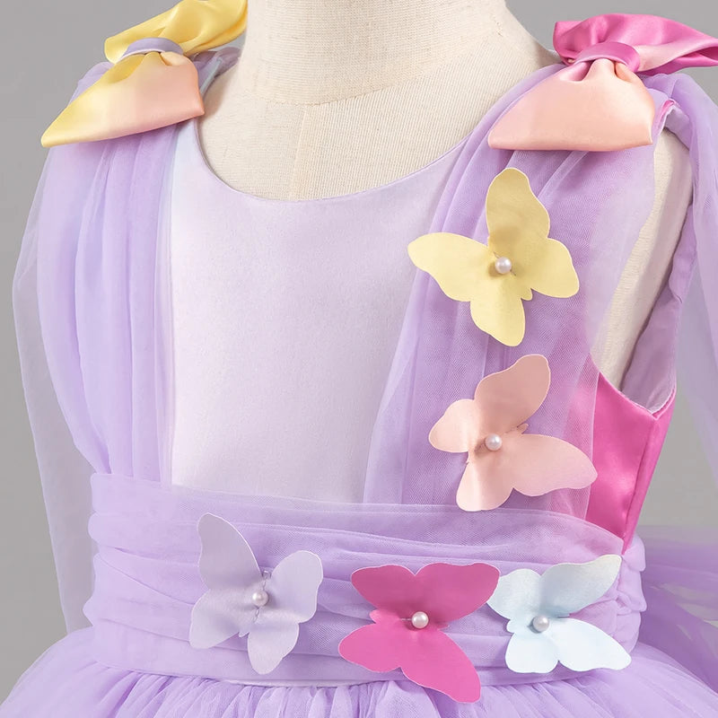 Fashion Cartoon Girl Princess Dress Lace Sleeveless Kids Party Dresses