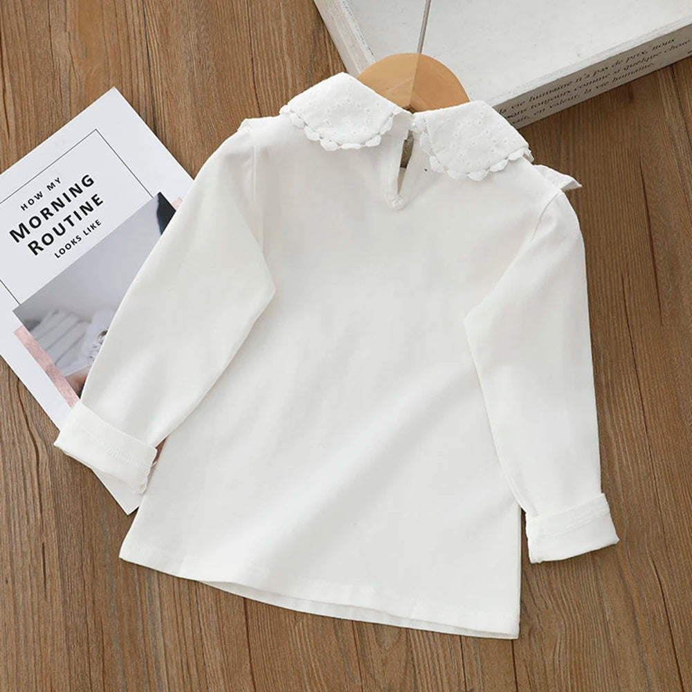 Ursula Long Sleeve Lace Pearl Bow Sweet Top