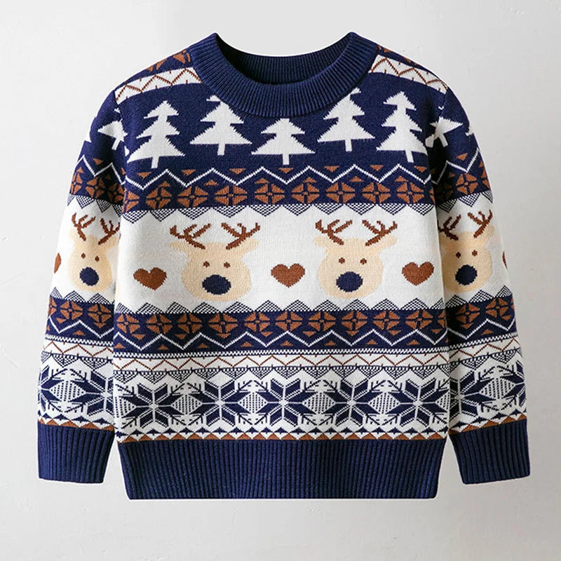 Andres Winter Cartoon Reindeer Print Sweater - GuGuTon baby store - Baby Fashion - Toddlers Outfits - Babies Outfits - Toddler Clothes - Kids Clothing - Newborn Clothes - Newborn Wear - Kids Wear - Trending Clothes - Trending Outfits - Fall Fashion - Winter Fashion - Girls Clothes - Boys Clothes - Babies Wear - Kids Accessories - KidsWear - Summer Clothes - Summer Fashion - Summer Trend - Falls Sweaters - Tops - Bottom - Jeans - Blouse - Dresses - Newborn Dresses - Toys