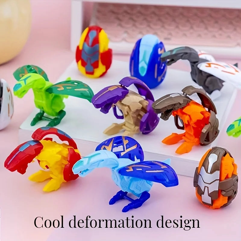 6Pcs Dinosaur Transformer Robot Toy - Color Changing, Easter Eggs, Holiday