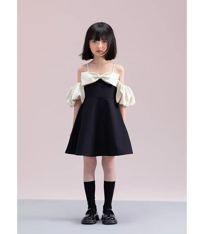 Young Girls New Design Dresses Two Ways To Wear Clothes 2025 Fashion Elegant Bow Patchwork High Grade Teen Girls Dress 5-14Years