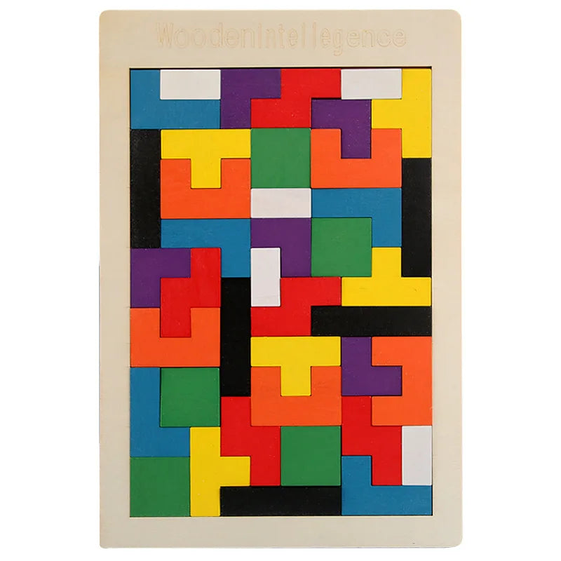 Colorful wooden puzzle toys Tangram Montessori materials children's puzzle