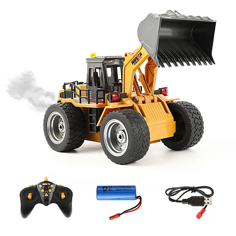 Huina 1520 1:18 RC Tractor Shovel Toy Rc Forklift Truck Engineering Car Toy Toys for Children Boy Toys Bulldozer Tractor Model