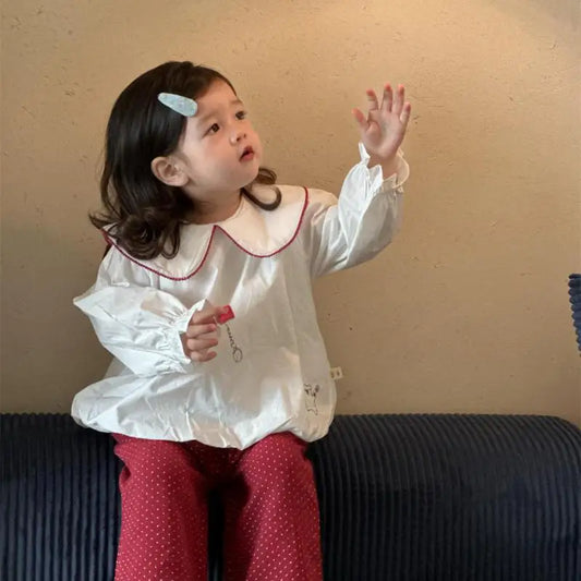 Aranza Long Sleeve Baby Girl Lapel Shirts