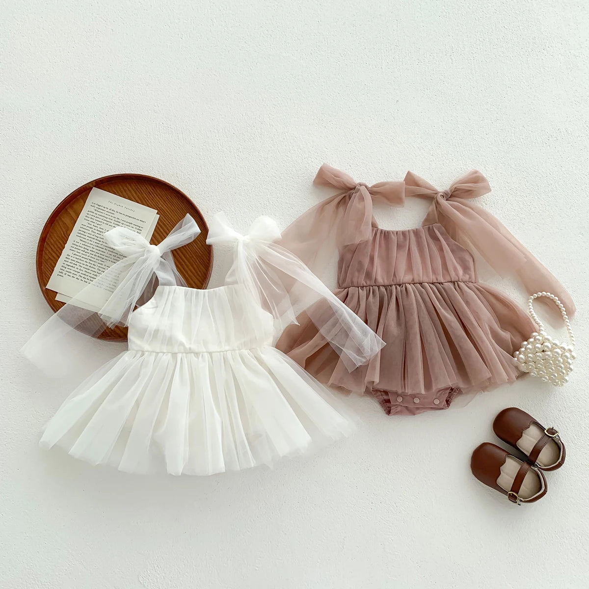 Summer Baby Romper Set Lace Polka Dots Toddler Princess Dress