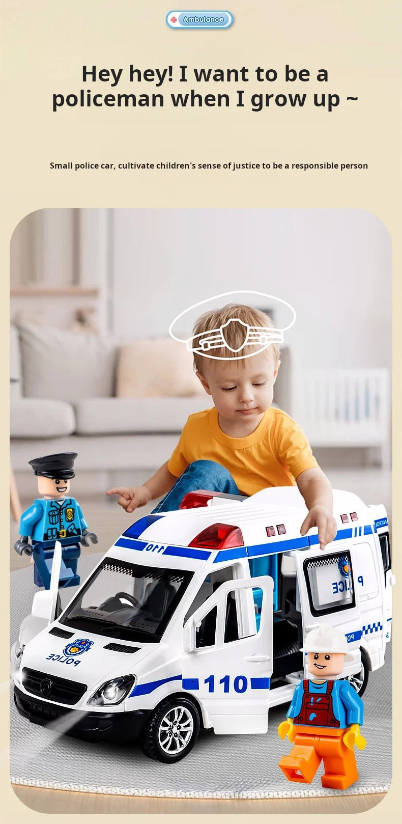 Diecast Ambulance Fire-Truck Policecar Model