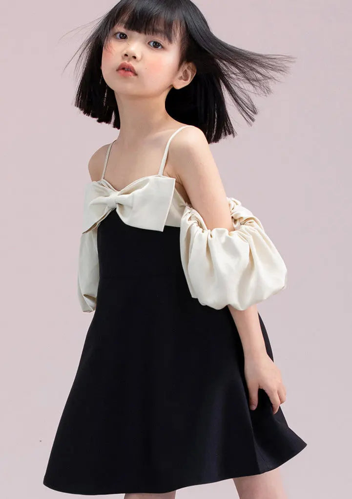 Young Girls New Design Dresses Two Ways To Wear Clothes 2025 Fashion Elegant Bow Patchwork High Grade Teen Girls Dress 5-14Years