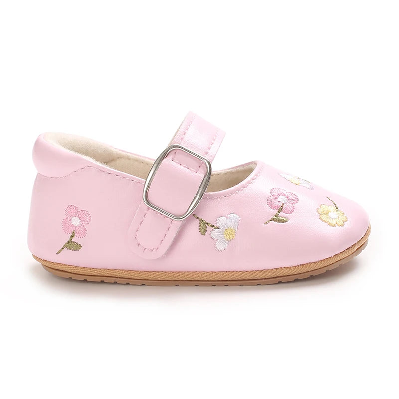 Spring And Autumn Baby Girl's Walking Shoes Anti Slip One Year Old Soft Soled Baby Shoes Princess Shoes Single Shoes