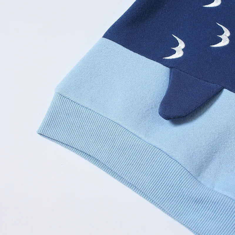Pablo Cute Cartoon Shark Embroidery Sweater