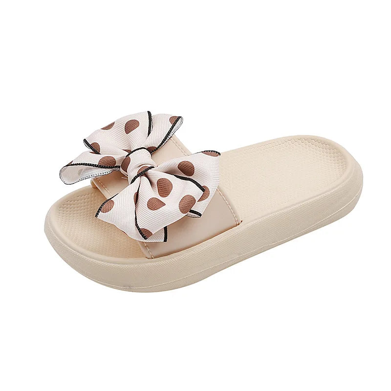 2026Summer Children's Slippers Girls Princess Non-slip Soft Sole Slippers Toddler Girl Shoes Bow Tie Slippers Flip Flops Outdoor