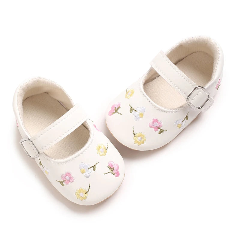 Spring And Autumn Baby Girl's Walking Shoes Anti Slip One Year Old Soft Soled Baby Shoes Princess Shoes Single Shoes