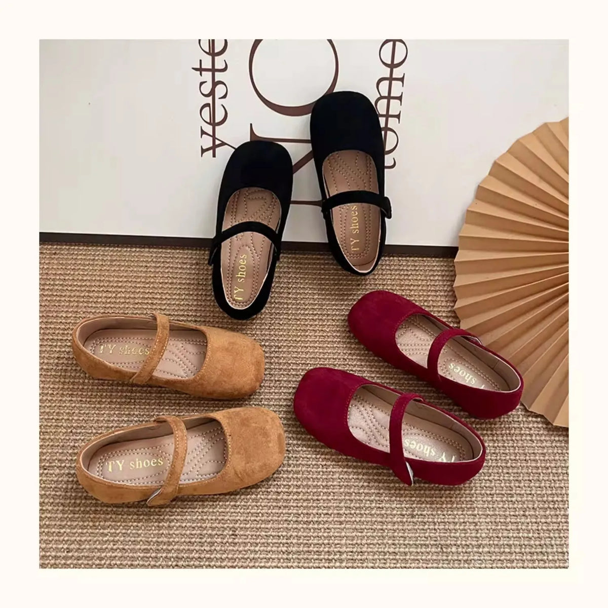 Spring Suede Mary Jane Shoes for Girls Vintage French Style Children Flat Shoe Easy Wear Adjustable Strap Children Shoes 23-35