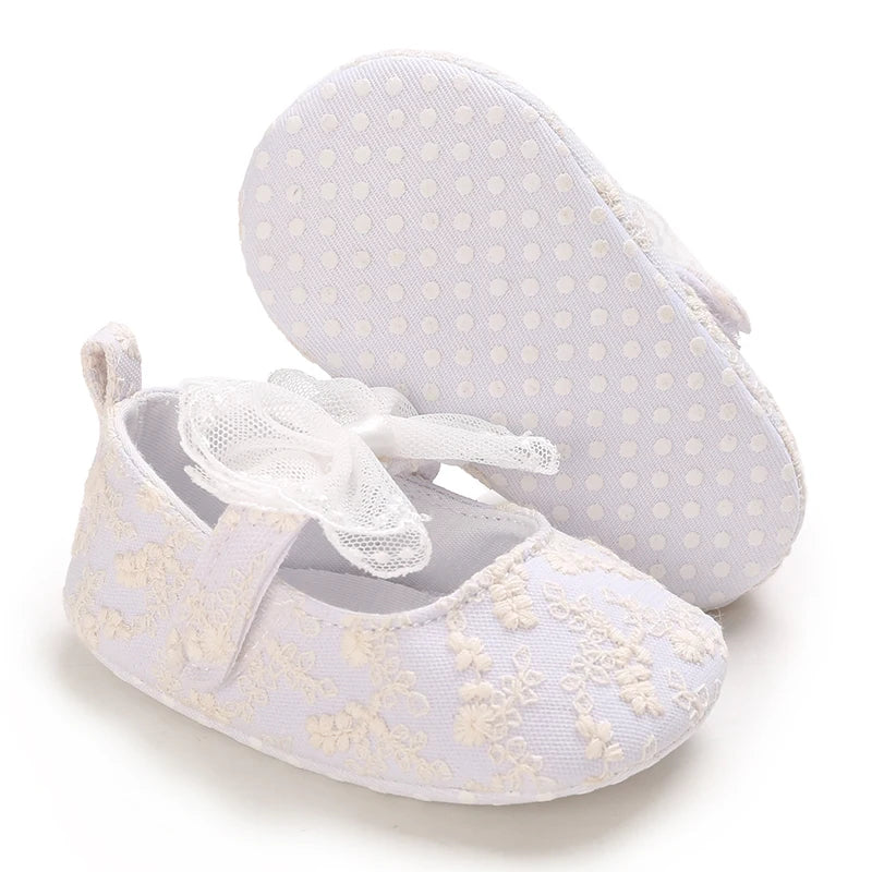 White Shoes for Baby Girl 0-18M Girl Soft Sole Princess Shoes Formal Wedding Birthday Party Toddler
