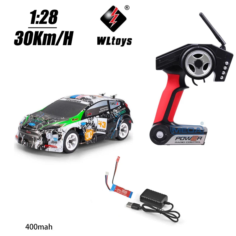 Wltoys 284010 30Km/H Mosquito RC Car 2.4GHz Off-Road RTR Rally Drift Car 4WD 1/28 V2/LCD/V8 Remote Control High Speed Racing