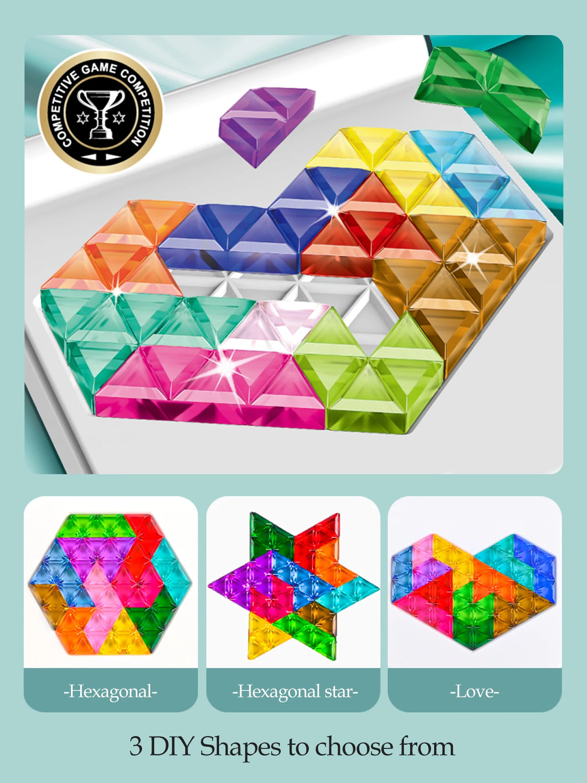 Puzzle Toys. Logical Thinking Training Fun Tabletop Games Multiple Shapes Colors