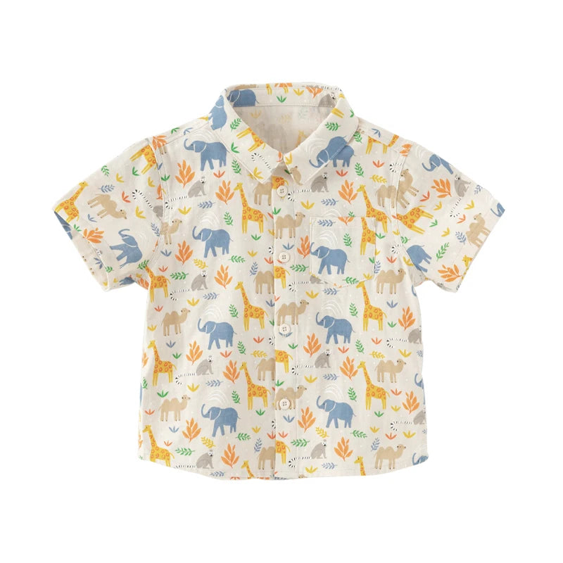Samuel Short Sleeve Print Cotton Shirt - GuGuTon baby store - Baby Fashion - Toddlers Outfits - Babies Outfits - Toddler Clothes - Kids Clothing - Newborn Clothes - Newborn Wear - Kids Wear - Trending Clothes - Trending Outfits - Fall Fashion - Winter Fashion - Girls Clothes - Boys Clothes - Babies Wear - Kids Accessories - KidsWear - Summer Clothes - Summer Fashion - Summer Trend - Falls Sweaters - Tops - Bottom - Jeans - Blouse - Dresses - Newborn Dresses - Toys