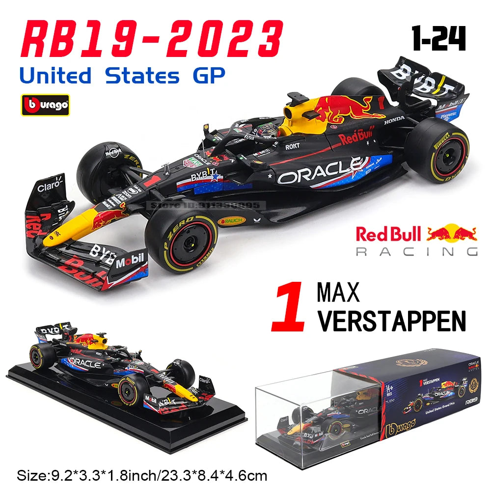 Bburago 1:24 2022~2024 F1 serie various style Red Bull RB19 Gran Premio de Austin SF23 W14 precision model car collection gift