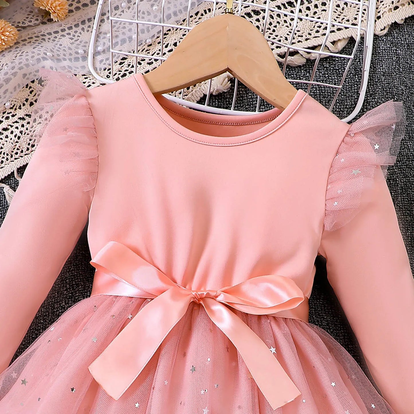 Aria Toddler Girl Christmas Dress - Sequin Tulle Design