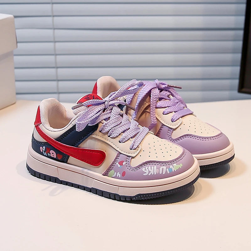 Girls Shoes Children Fashion Hip-hop Punk Graffiti Skateboard