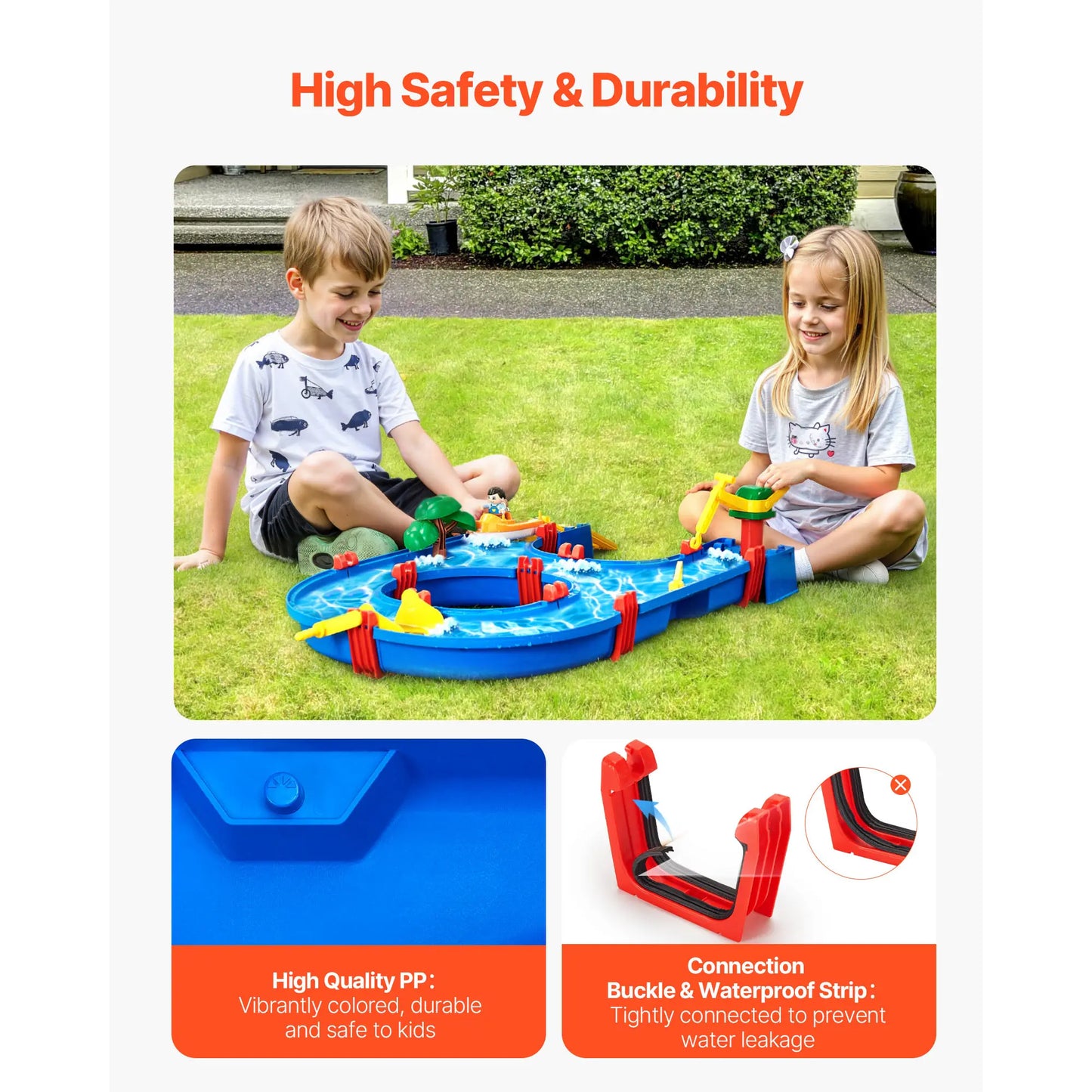 SucceBuy Water Play Table Children's Outdoor Beach Toy with 39PCS