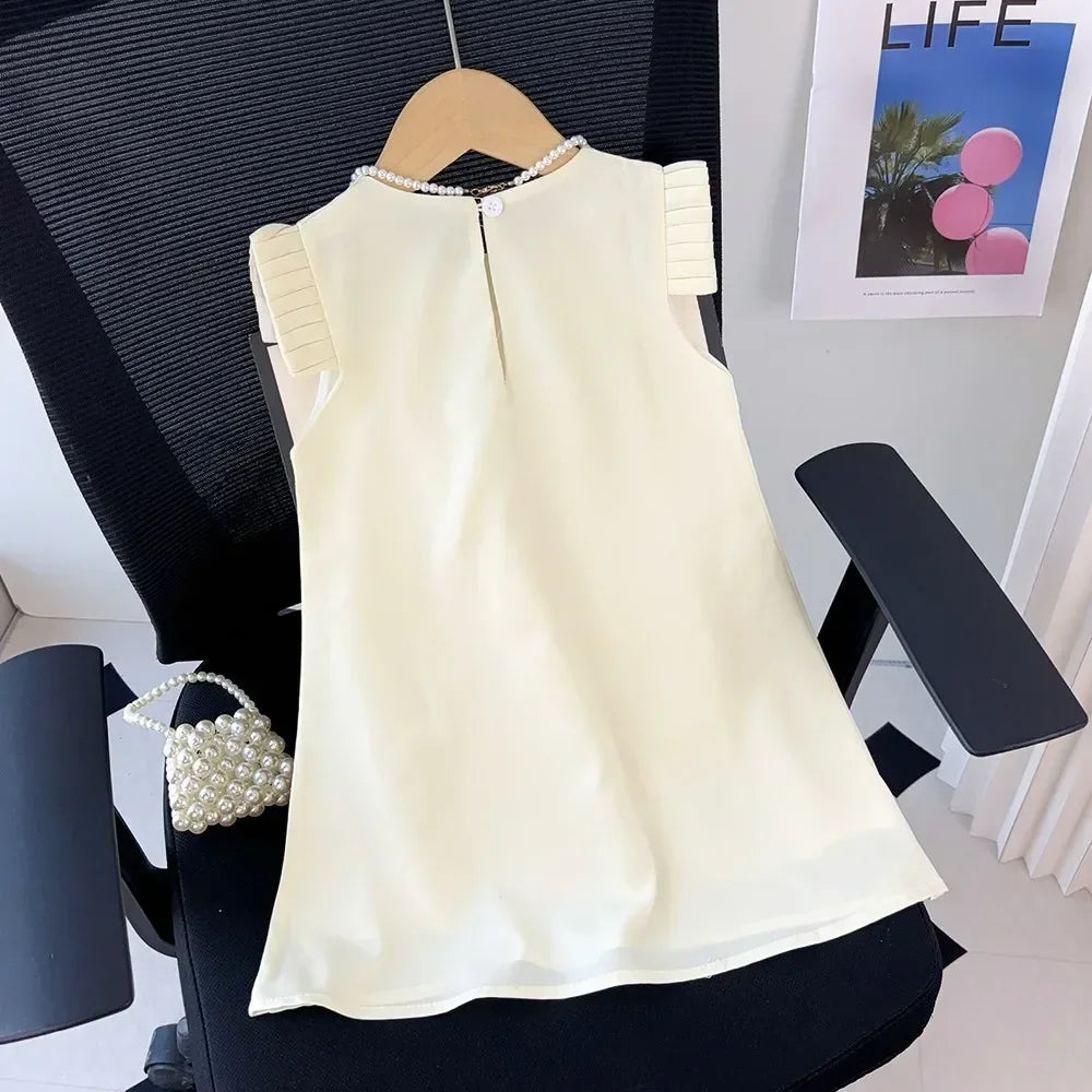 Bear Leader 2-7 Years Summer New 3D Flower Vest Dress