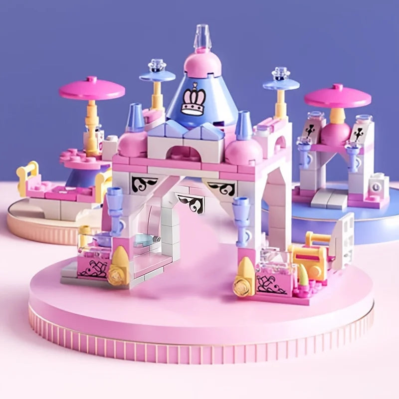 6-in-1 Girls Castle Building Blocks - Transformable & Customizable Structure Set, Educational Building Toys for Girls