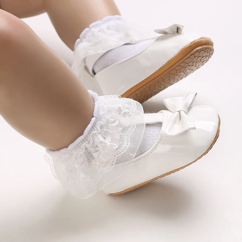 White Shoes for Baby Girl 0-18M Girl Soft Sole Princess Shoes Formal Wedding Birthday Party Toddler