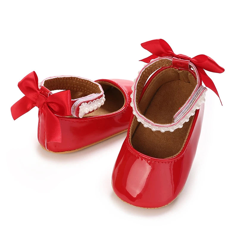 Baby girl princess shoes birthday shoes 0-18 months baby walking shoes soft soled bow shoes