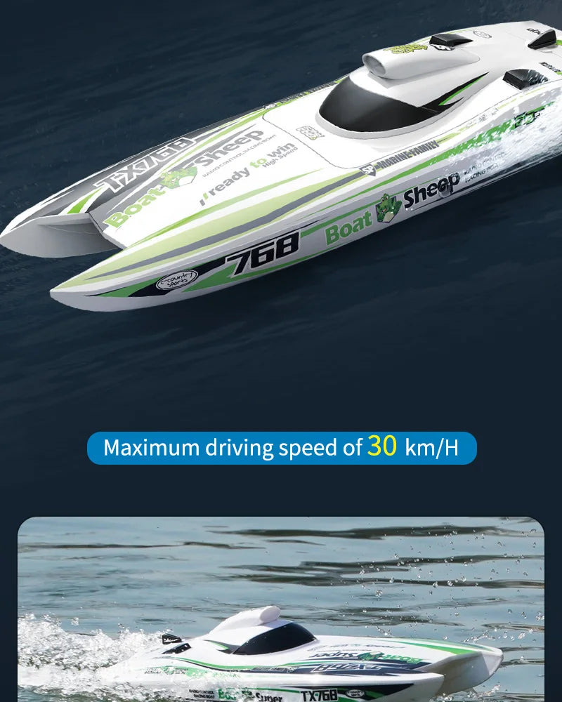TX768 RC Boat 2.4G Brushless High Speed Remote Control Ship 30km/h