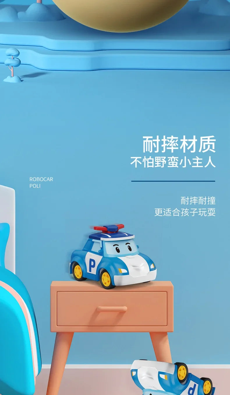 6pcs/set Cartoon Robocars Polis Action Figures Transformation