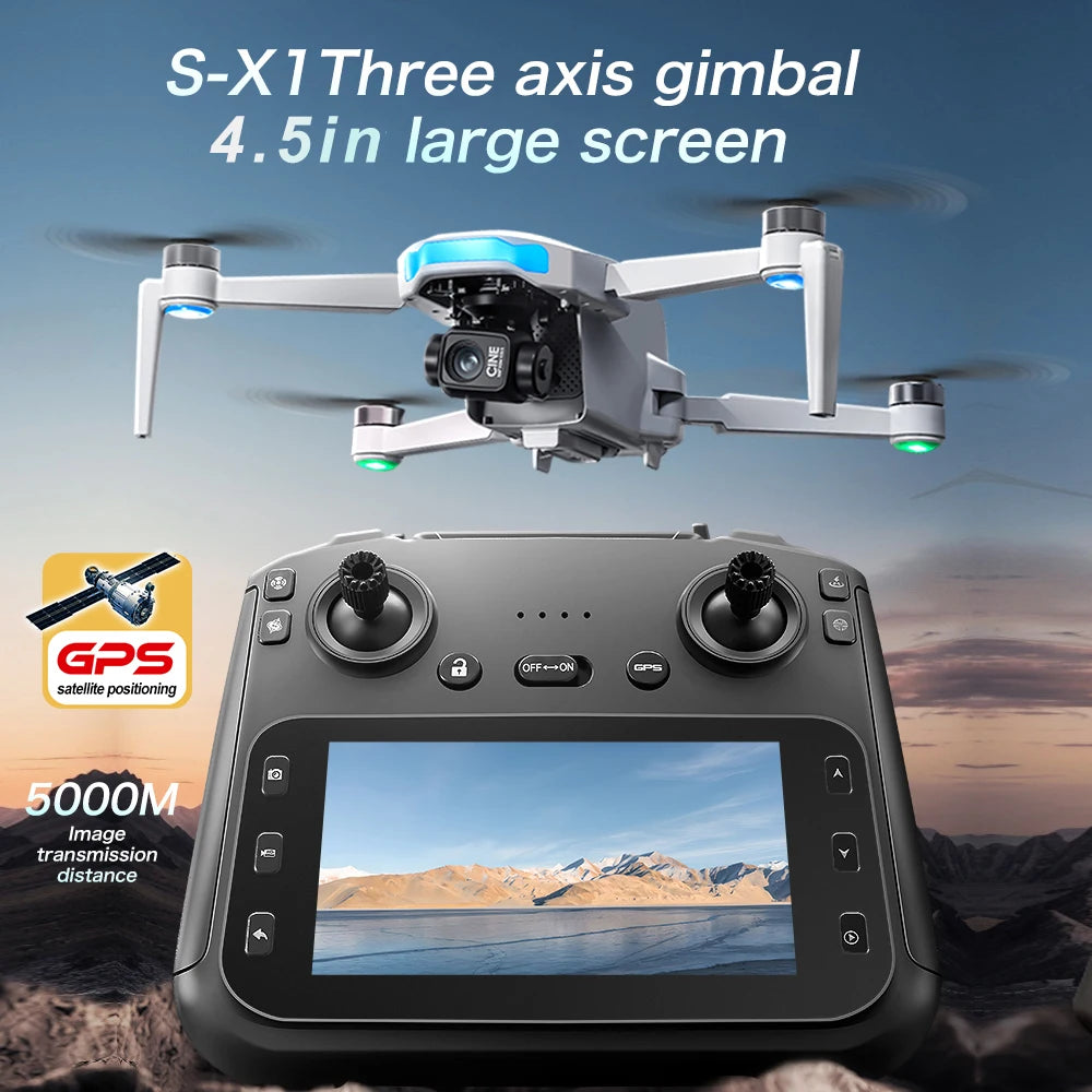 S-X1 Mini Drone 5G| 4K EIS Camera 3-Axis Gimbal | GPS Obstacle Avoidance