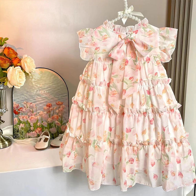 Halo Girls Summer Dress 2025 - Korean Floral Design