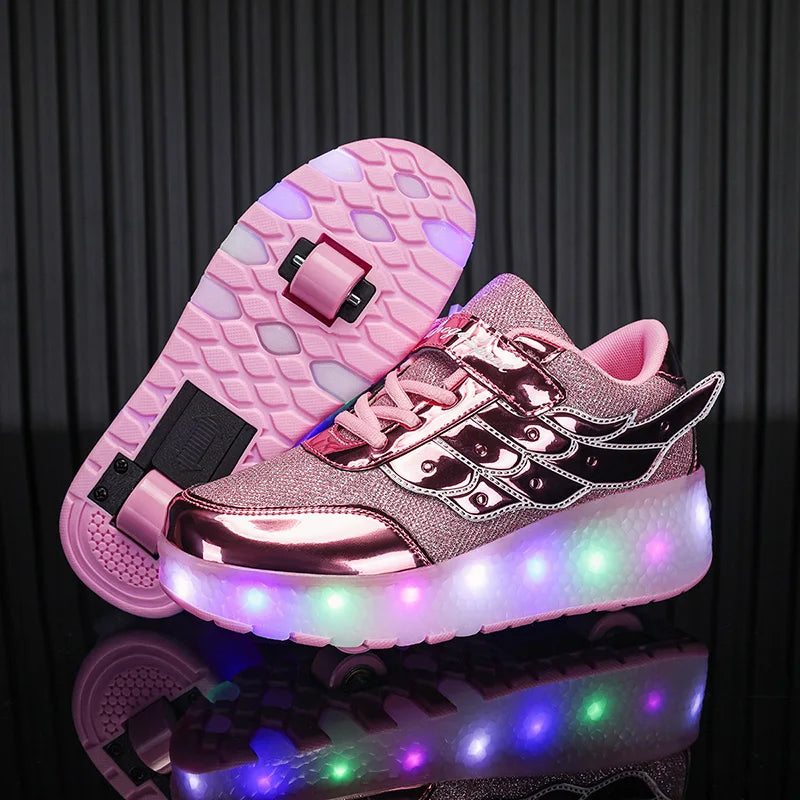 Dual-Use Sneakers Roller Shoes for Kids