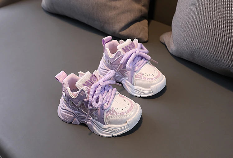 Children's Shoes 2026 New Toddler Girls Sport Shoes Soft Sole Breathable Outdoor Tennis Fashion Kids Sneakers EU21-30