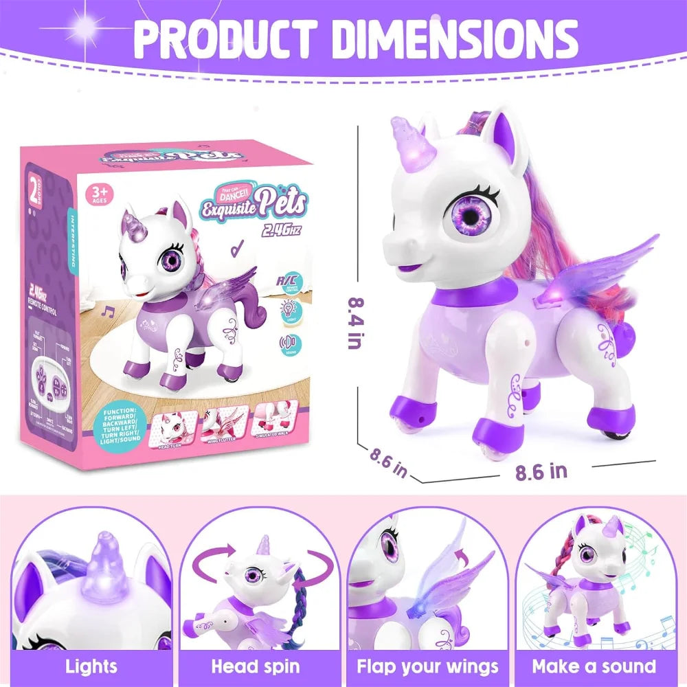 Unicorn Toys for Girls, Remote Control Robot Toys, Dancing Pets, Robot Toys for Kids