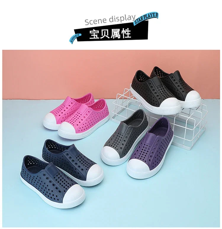 2024 New Kids Shoes Summer Breathable Quick-Drying Water Shoes with Drainage Holes Boys Girls Sandals 24-34