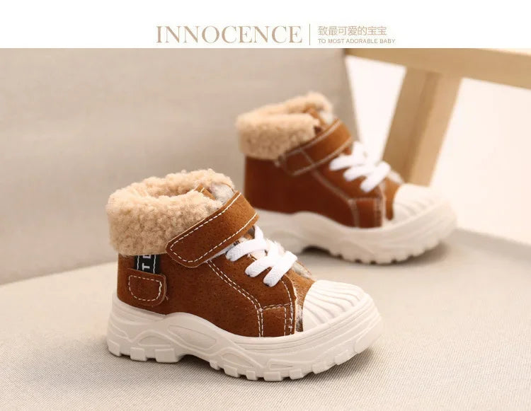 Lucas Warm Boots Winter New Boys Plus Thicken Velvet Cotton Shoes Waterproof