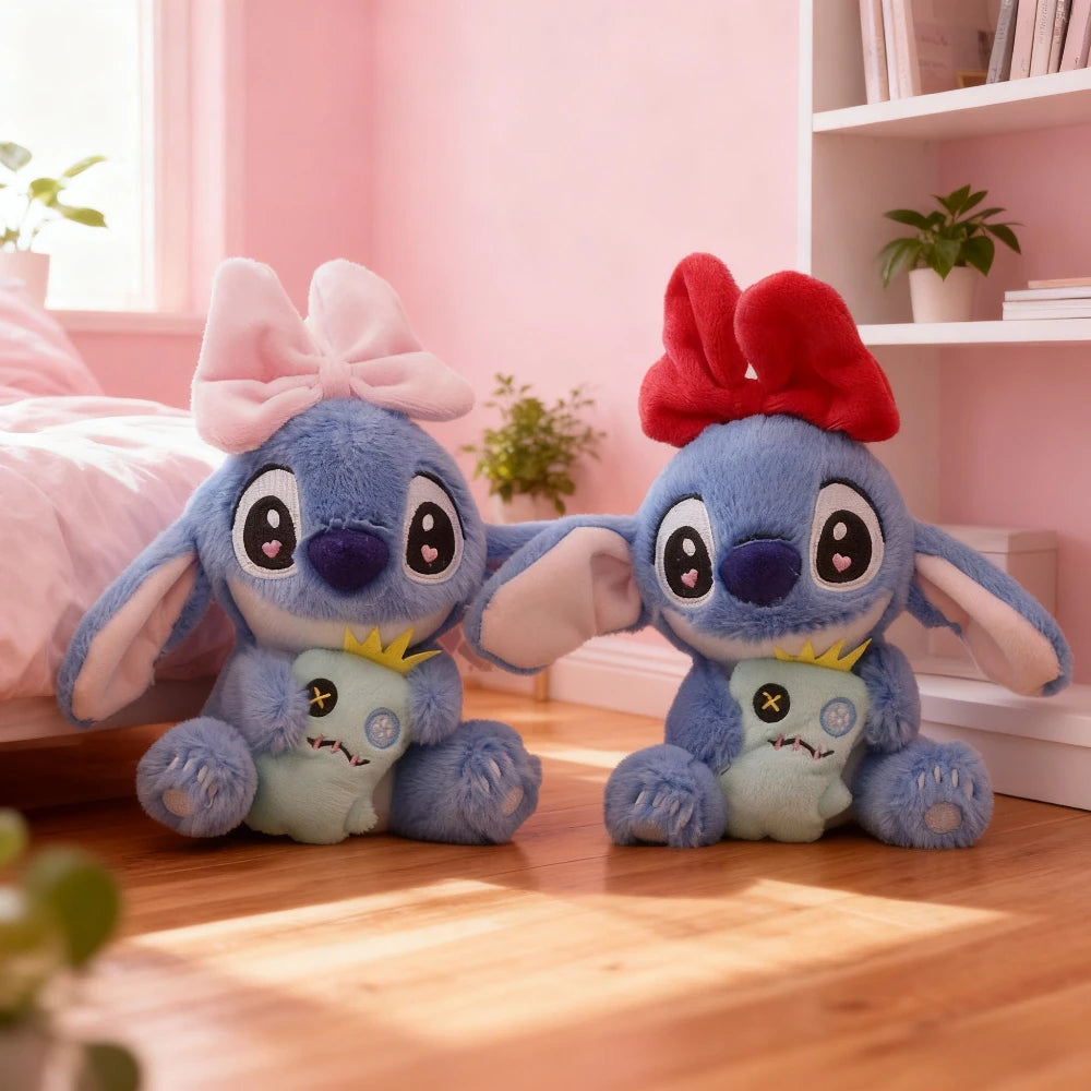 Disney Stitch Plush Toy Cute Soft Stuffed Doll, Cartoon Collectible for Girls, High-Quality, Birthday, Christmas & Holiday Gift