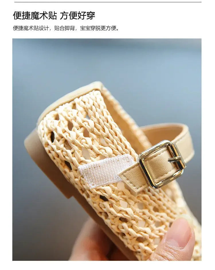 2026 New Summer Baby Shoes For Girls Cut-out Breathable Toddler Kids Sandals Soft Sole Non-slip Fashion Little Girls Sneakers