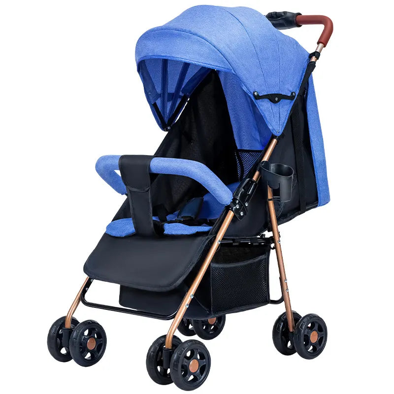 Baby stroller can sit, lie down, fold, light