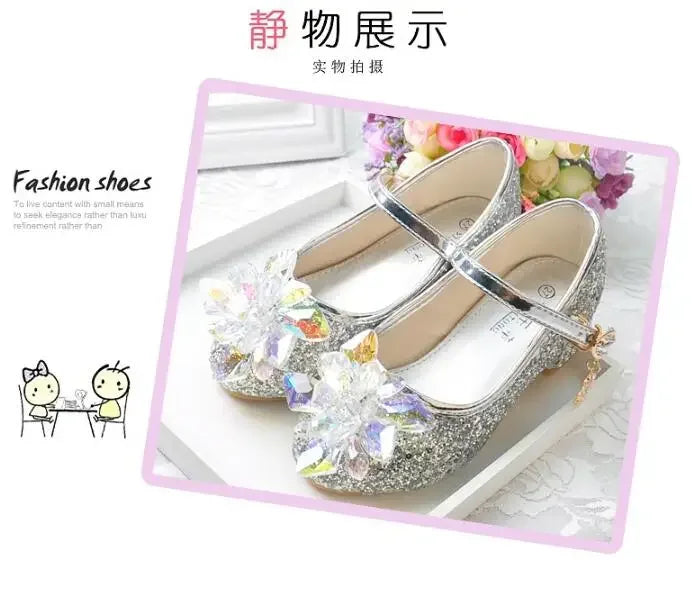 Flower Children's Shoes Beach Princess Girl Shoes For Kids Glitter Wedding Party Shoes