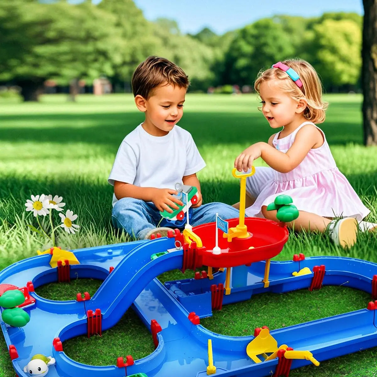 VATOS Summer Outdoor Kids Water Table 2-Tier Toddlers Water Table